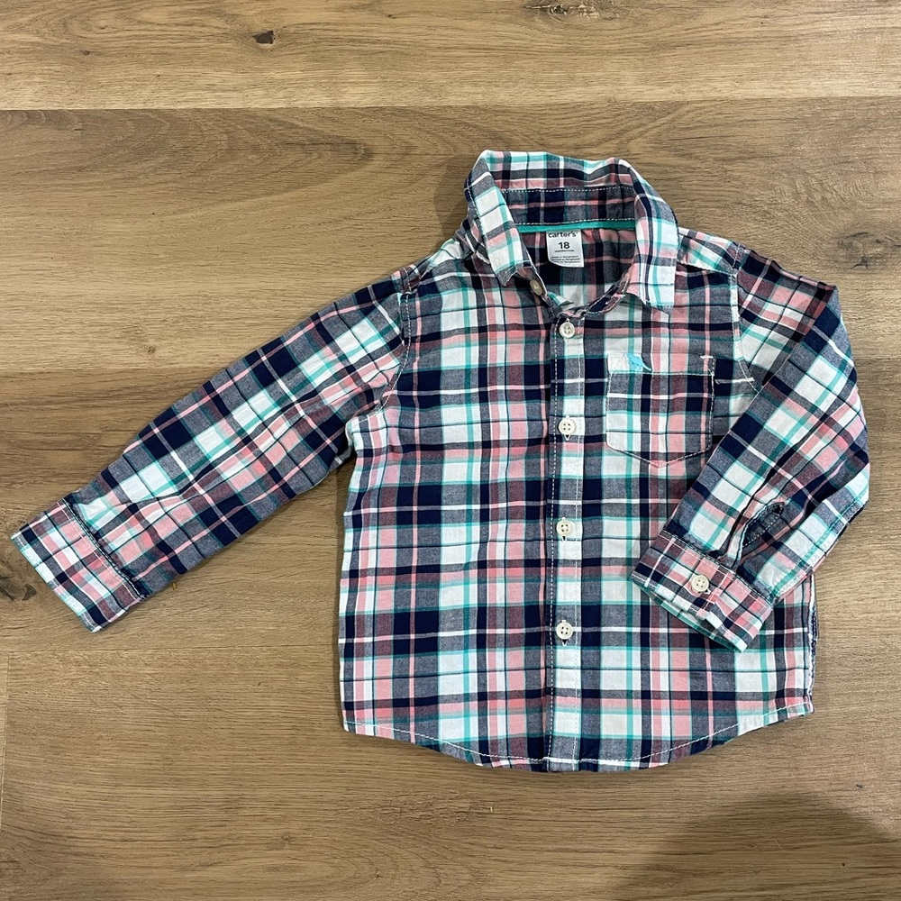 Carter’s Toddler Boys Plaid Button-up shirt (18‎ months)
